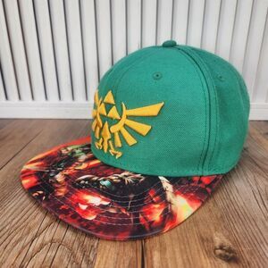 Legend of Zelda Link Triforce Snapback Hat Cap Green Wingcrest Video Game Adult